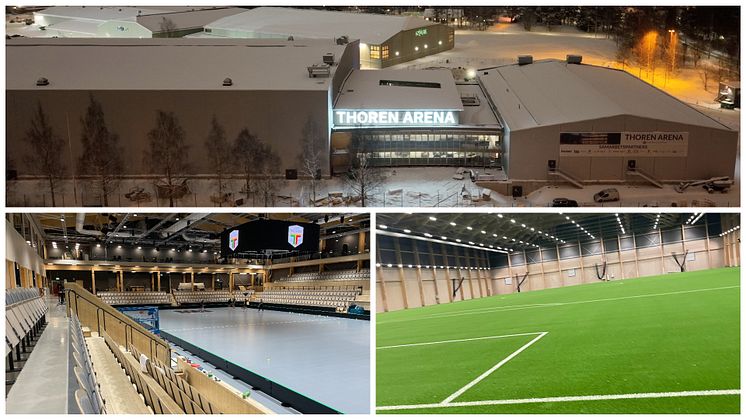 I dag invigs Umeås nya multihall Thoren Arena. Ett idrottskomplex på 16 500 kvadratmeter som innehåller en fotbollshall, en innebandyhall och en entrédel.