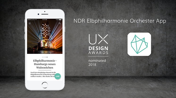 ​Von APPSfactory realisierte NDR Elbphilharmonie Orchester App für UX Design Awards 2018 nominiert
