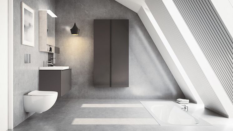 Geberit Acanto -kylpyhuonesarjan modulaarisuus taipuu joustavasti yksilöllisiin ratkaisuihin olipa suosikkityylisi minimalistinen, romanttinen, teollinen tai elegantti. Tilan ilme voi syntyä myös yhdistelemällä eri tyylien viehättäviä piirteitä.