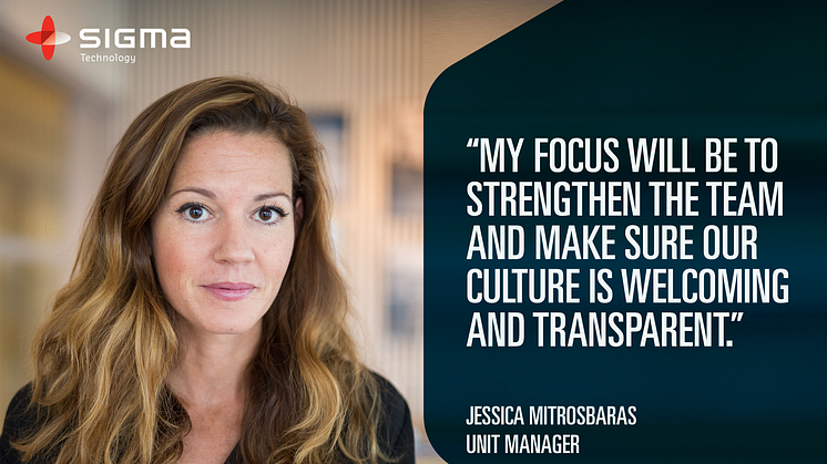 ​Jessica Mitrosbaras ansluter sig till Sigma Technology Solutions ledningsgrupp i Göteborg.