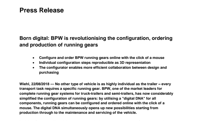 Born digital: BPW is revolutionising the configuration, ordering and production of running gears