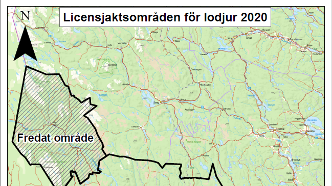 Licensjaktsområden för lodjur 2020