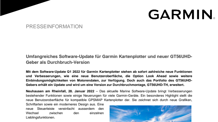 PM Garmin Q1-2022 SW Update und GT56UHD-TH