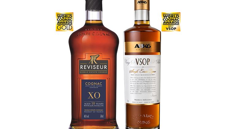 Dubbelt cognacsguld för Le Reviseur XO och ABK6 VSOP 