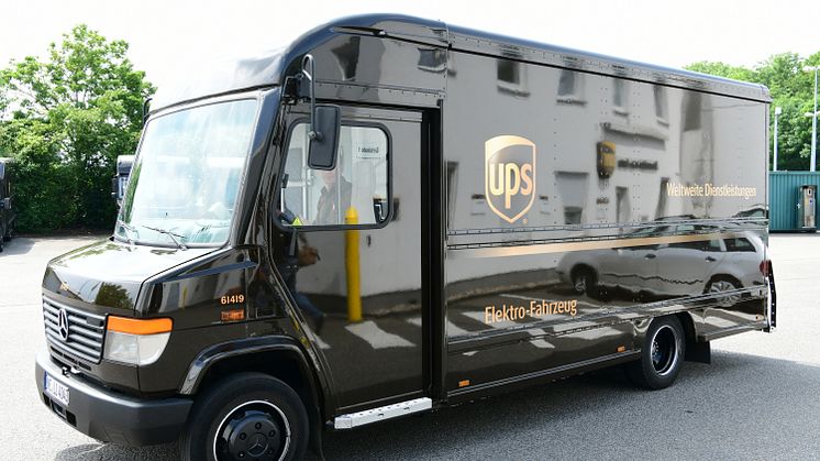 UPS E-Fahrzeug mit BPW Antrieb in Fahrt