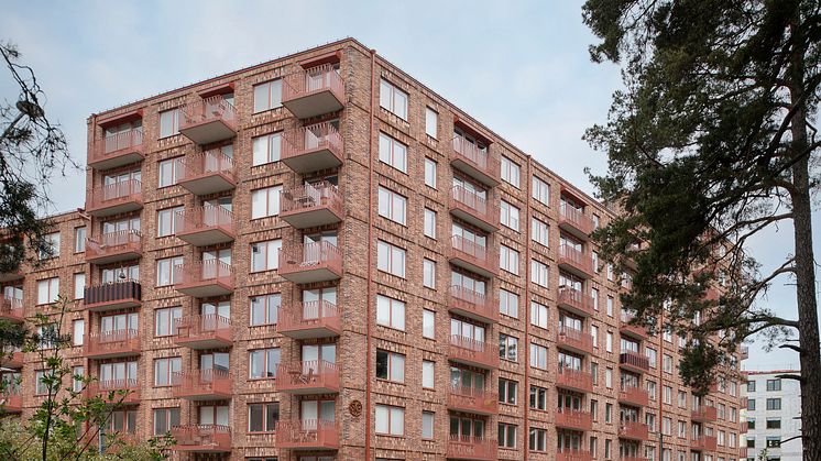 Kvarteret Docenten i Rosendal var en av fem finalister till Uppsala kommuns arkitekturpris 2023. Foto: baraBild