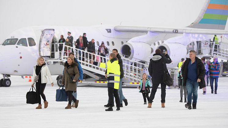 First passangers at Scandinavian Mountains Airport dec 22 th 2019