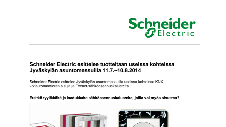 Kartta: Schneider Electric Jyväskylän Asuntomessuilla 2014