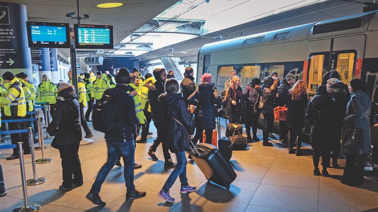 DSB ID kontroll flygplatsen i Kastrup. Foto: News Øresund