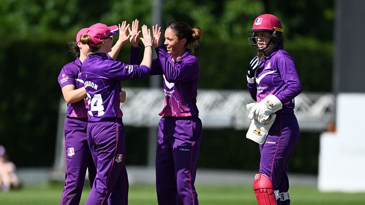 Lightning celebrate a wicket in this year's Charlotte Edwards Cup. Photo: Getty Images