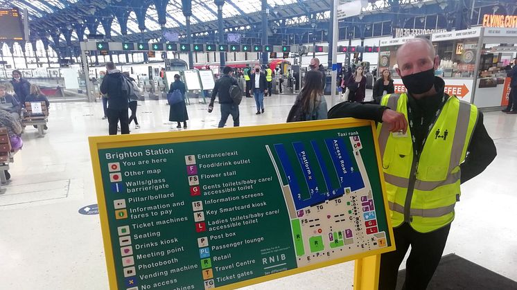 £700,000 has been invested to improve accessibility at 33 stations (see ed's notes for full list). Brighton and other stations in Sussex have new tactile maps with raised symbols and lettering for people who are blind or partially sighted