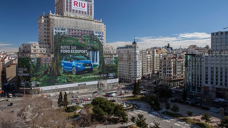 Ford Ecosport på verdens største billboard i Spanien