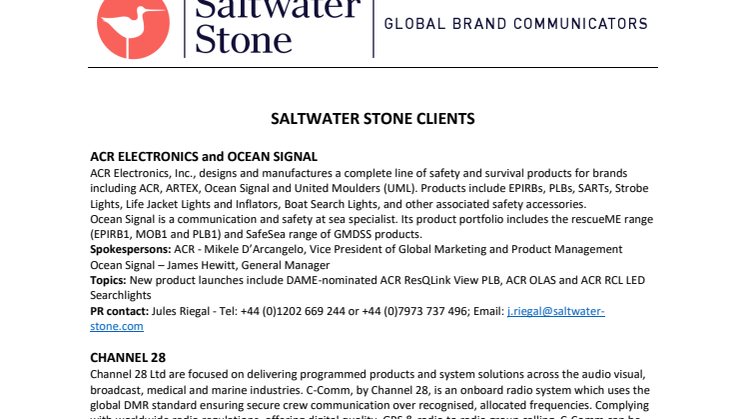 Saltwater Stone client list