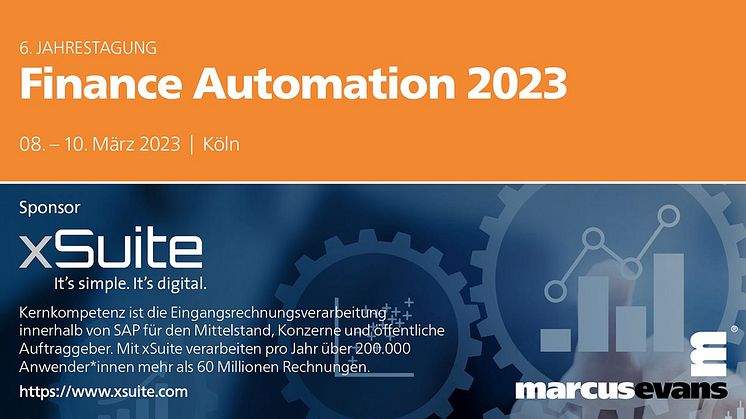 FINANCE AUTOMATION 2023: xSuite präsentiert Lösungsansätze für automatisierte Rechnungsbearbeitung