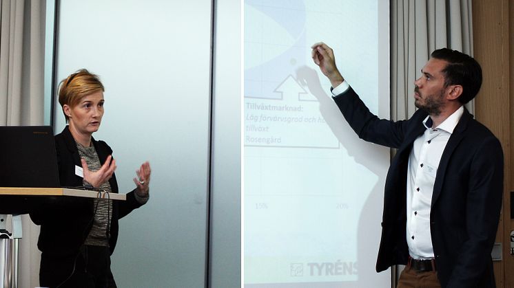 Madeleine Eneskjöld och Robin Svensén från Tyréns presenterar rapporten Marknadsanalys Rosenkraft