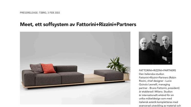 Meet, ett soffsystem av Fattorini+Rizzini+Partners