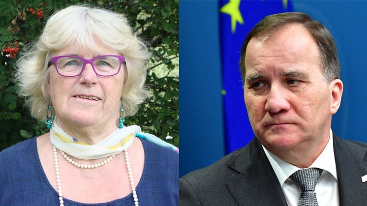 Karin Fridell Anter, föreningen Stöttepelaren, och Stefan Löfven, statsminister (s)
