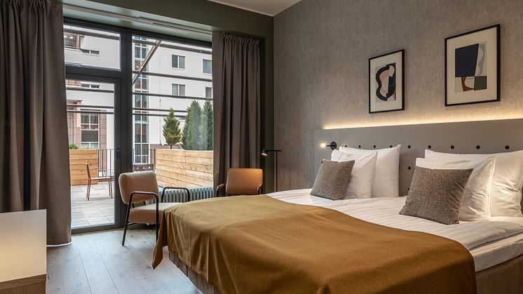 . Located in downtown Helsinki, the hotel is housed in an impressive 1920s printing house that has been transformed into a large 352-room hotel. 