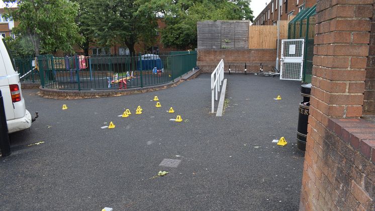 Bullet casings near playground