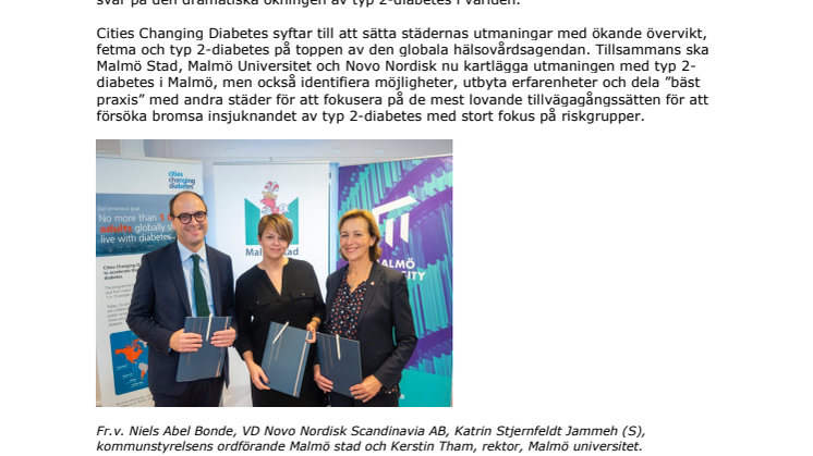 Nu är Malmö med i det globala projektet Cities Changing Diabetes för att bromsa utvecklingen av typ 2-diabetes