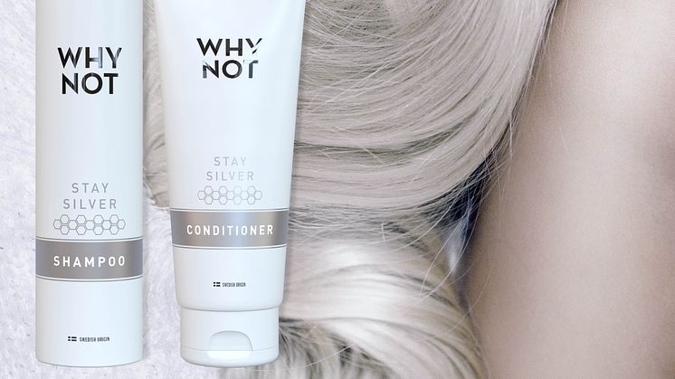 NYHET! WHY NOT utökar sitt högkvalitativa sortiment av hårvårdsprodukter med ett silverschampo och tillhörande silverbalsam.   ﻿﻿