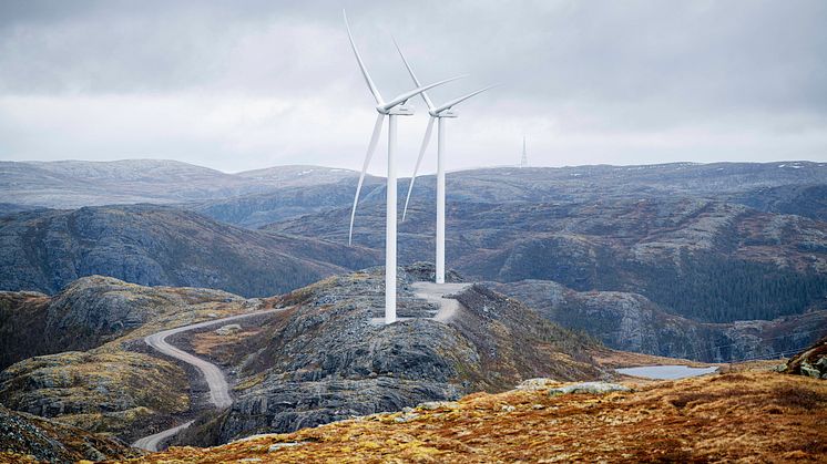 Roan vindpark er i full drift og vil årlig levere 900 GWh fornybar energi til regionen. Foto: Ole Martin Wold 