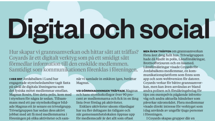 Det digitala verktyget CoYards hjälper till att öka grannsamverkan i Lund