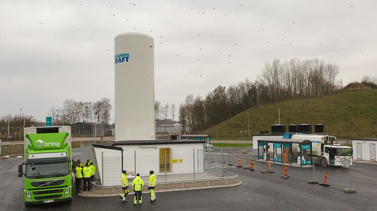 Flytande biogas ersätter fossil diesel i Helsingborg