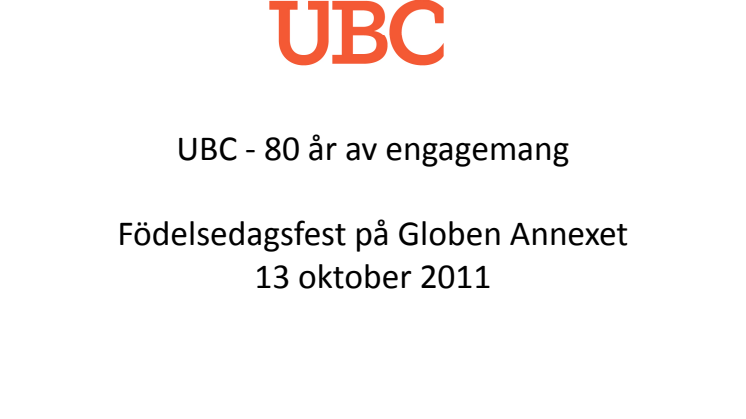 UBC hade 80-årsfest på Globen Annexet