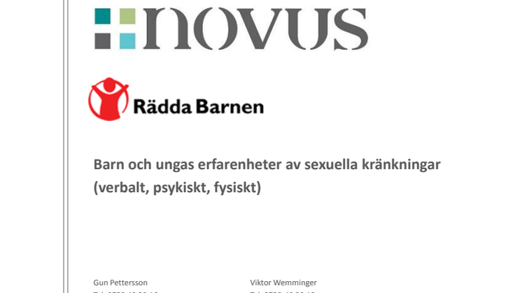 Novus: Barn och ungas erfarenheter av sexuella kränkningar
