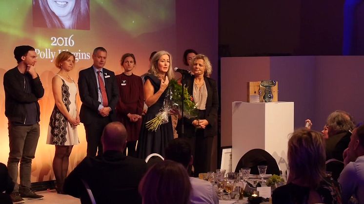 Utstickarprisets award ceremony 2016 - Anna Borgeryd from Polarbröd and the winner Polly Higgins. Video: Martin Hedberg