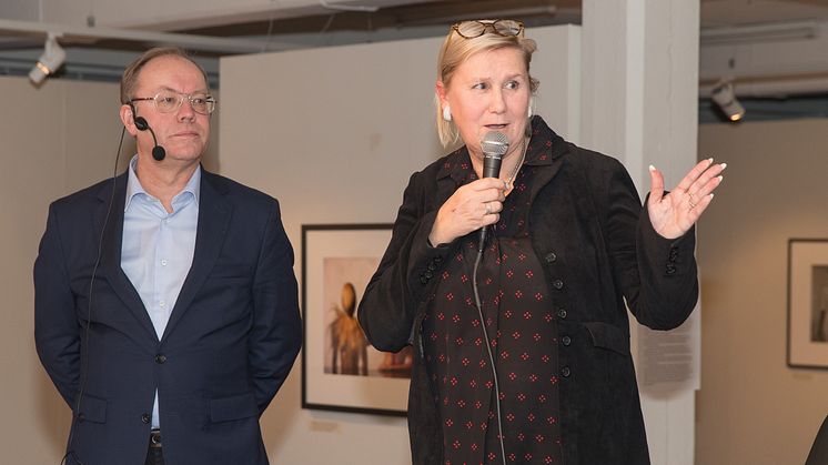 Claes och Christina Lindquist. Foto: Christer Hansson. Från utställningen på Abecita Konstmuseum 2018