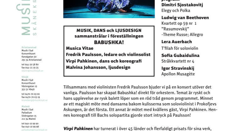 Babushka! Premiär i Stockholms Konserthus