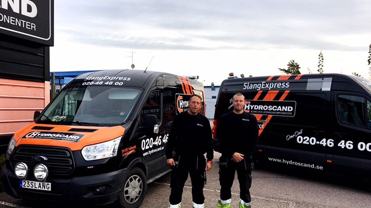 På fotot fr. v. syns serviceteknikerna Ronny Andersson och Peter Persson, SlangExpress Karlstad.