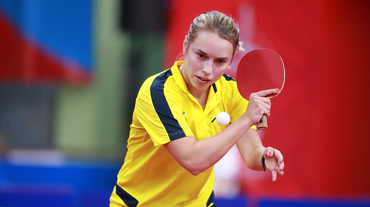Linda Bergström under European Games i Minsk 2019 där hon tog sig till kvartsfinal. Foto: Remy Gros/ITTF