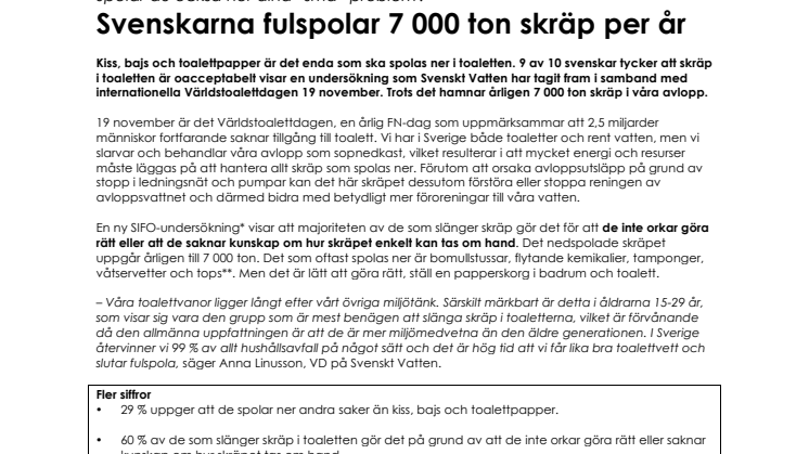 Svenskarna fulspolar 7 000 ton skräp per år
