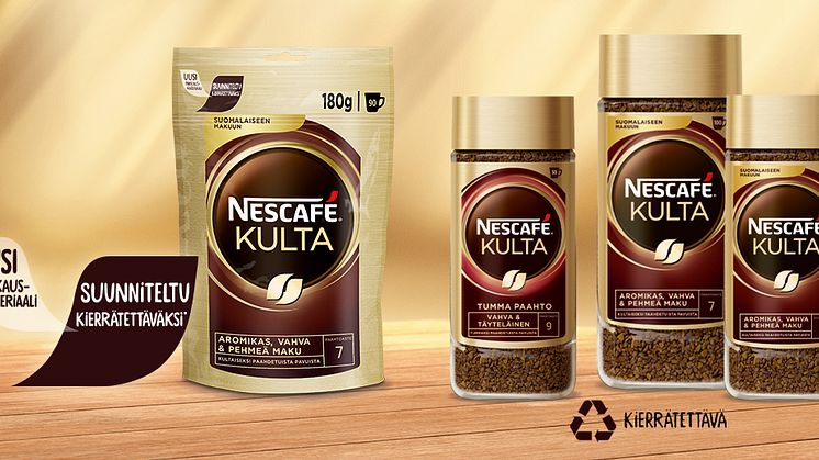 Nescafé Kulta -pikakahvin kaikki pakkaukset voidaan