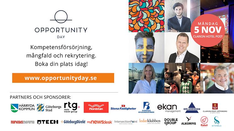 För tredje året i rad arrangeras Opportunity Day - Göteborgs nya arena för jobb och inkludering. 