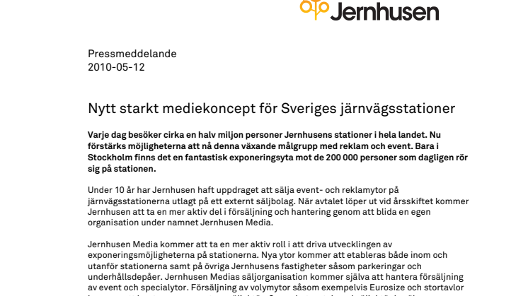 Nytt starkt mediekoncept för Sveriges järnvägsstationer