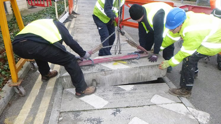 Concrete slab covers can weigh as much as five times the weight of an equivalent size Fibrelite GRP composite trough cover