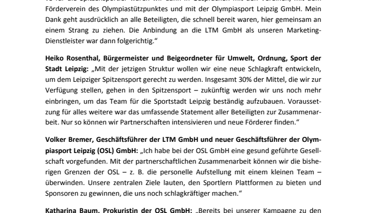 Eine Stadt - ein Team: Leipzig stärkt den Spitzensport