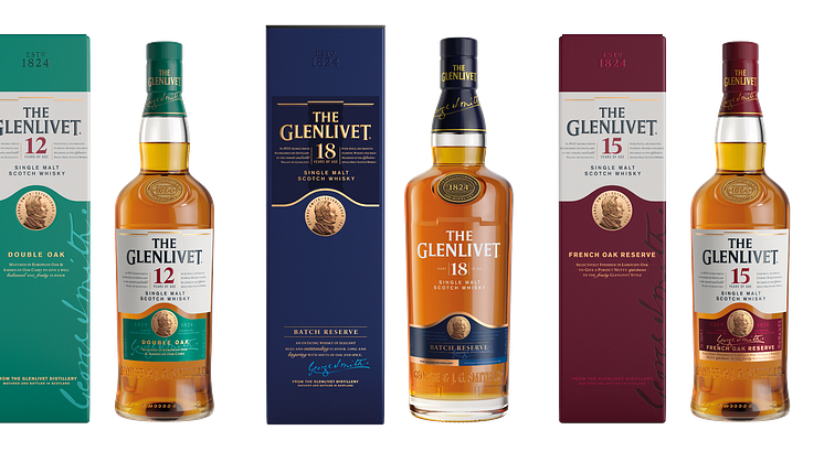 Ab Oktober erstrahlt die Scotch Whisky Range von The Glenlivet in einem neuen Verpackungs- und Label-Design.