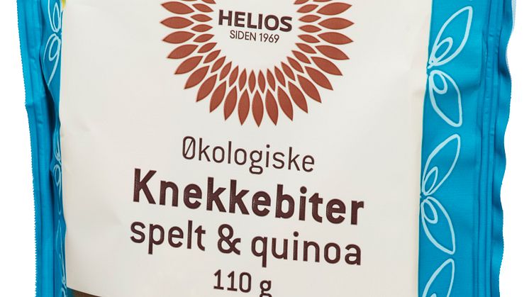 Helios knekkebiter med spelt og quinoa økologisk 110 g skrått