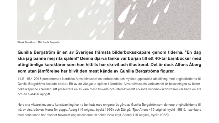 Gunilla Bergströms donation av Alfons originalbilder till Nordiska Akvarellmuseet