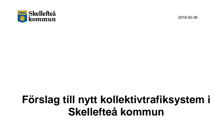 Förslag till nytt kollektivtrafiksystem för Skellefteå kommun