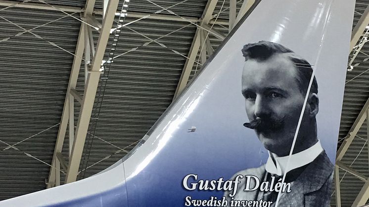 Nobelpristagaren Gustaf Dalén pryder nu ett av Norwegians flygplan