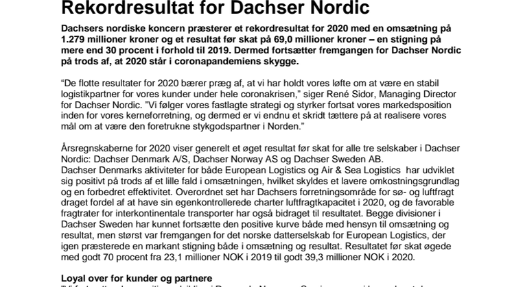 Rekordresultat for Dachser Nordic