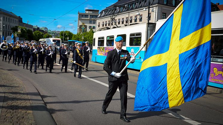 Veterandagen högtidlighålls med parad och ceremoni i Göteborg