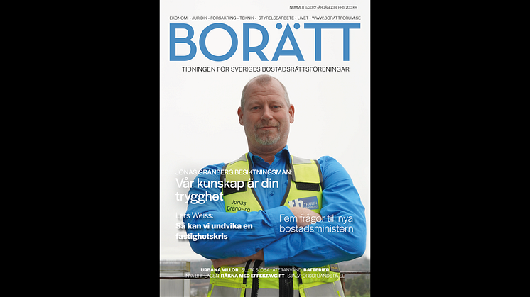 Nytt nummer av tidningen Borätt ute nu - det självklara valet för Sveriges Bostadsrättsföreningar.