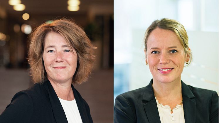 Johanna Frelin, vd på Riksbyggen och Lina Öien, chef för enhet för hållbar utveckling på Riksbyggen.